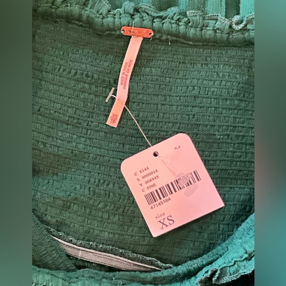 NWT Free People off shoulder jumpsuit / romper Green XS - Picture 9 of 10
